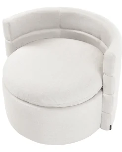 Poltrona girevole RANDERS con contenitore Tessuto Bianco sporco