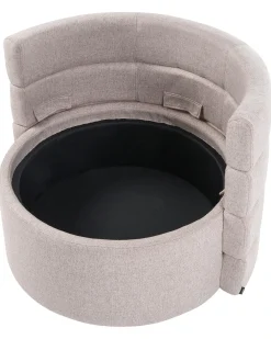 Poltrona girevole RANDERS con contenitore Tessuto Beige