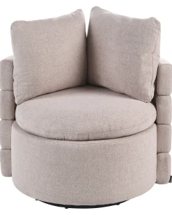 Poltrona girevole RANDERS con contenitore Tessuto Beige