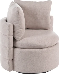 Poltrona girevole RANDERS con contenitore Tessuto Beige