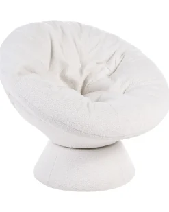 Poltrona girevole RINGSTED Bouclé Bianco sporco