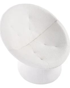 Poltrona girevole RINGSTED Bouclé Bianco sporco