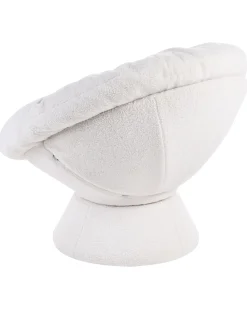 Poltrona girevole RINGSTED Bouclé Bianco sporco