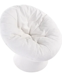 Poltrona girevole RINGSTED Bouclé Bianco sporco