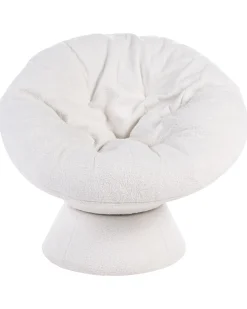 Poltrona girevole RINGSTED Bouclé Bianco sporco
