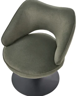 Poltrona girevole SANDET Velluto Verde scuro