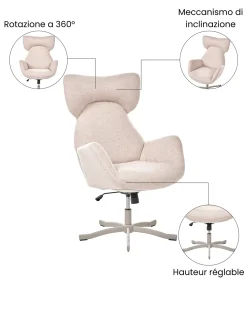 Poltrona girevole SONDERBY Tessuto Beige