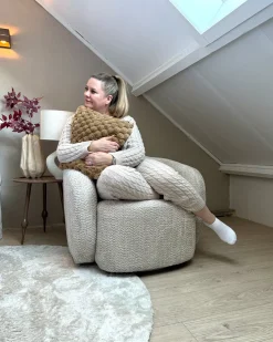 Poltrona girevole TORE Tessuto Beige
