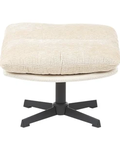 Poltrona girevole TOVIK con poggiapiedi Ciniglia Beige chiaro