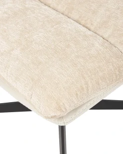 Poltrona girevole TOVIK con poggiapiedi Ciniglia Beige chiaro