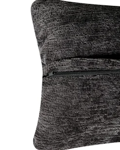 Poltrona girevole TOVIK con poggiapiedi Ciniglia Nero