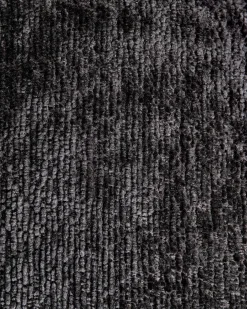 Poltrona girevole TOVIK con poggiapiedi Ciniglia Nero