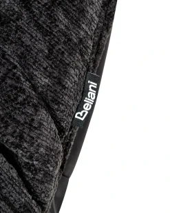 Poltrona girevole TOVIK con poggiapiedi Ciniglia Nero