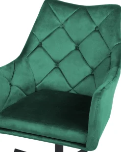 Poltrona girevole VAKSALA Velluto Verde scuro
