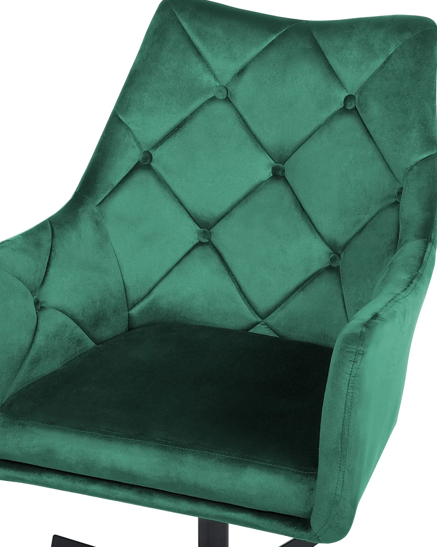 Poltrona girevole VAKSALA Velluto Verde scuro