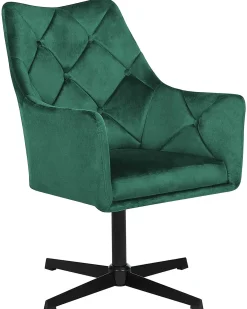 Poltrona girevole VAKSALA Velluto Verde scuro