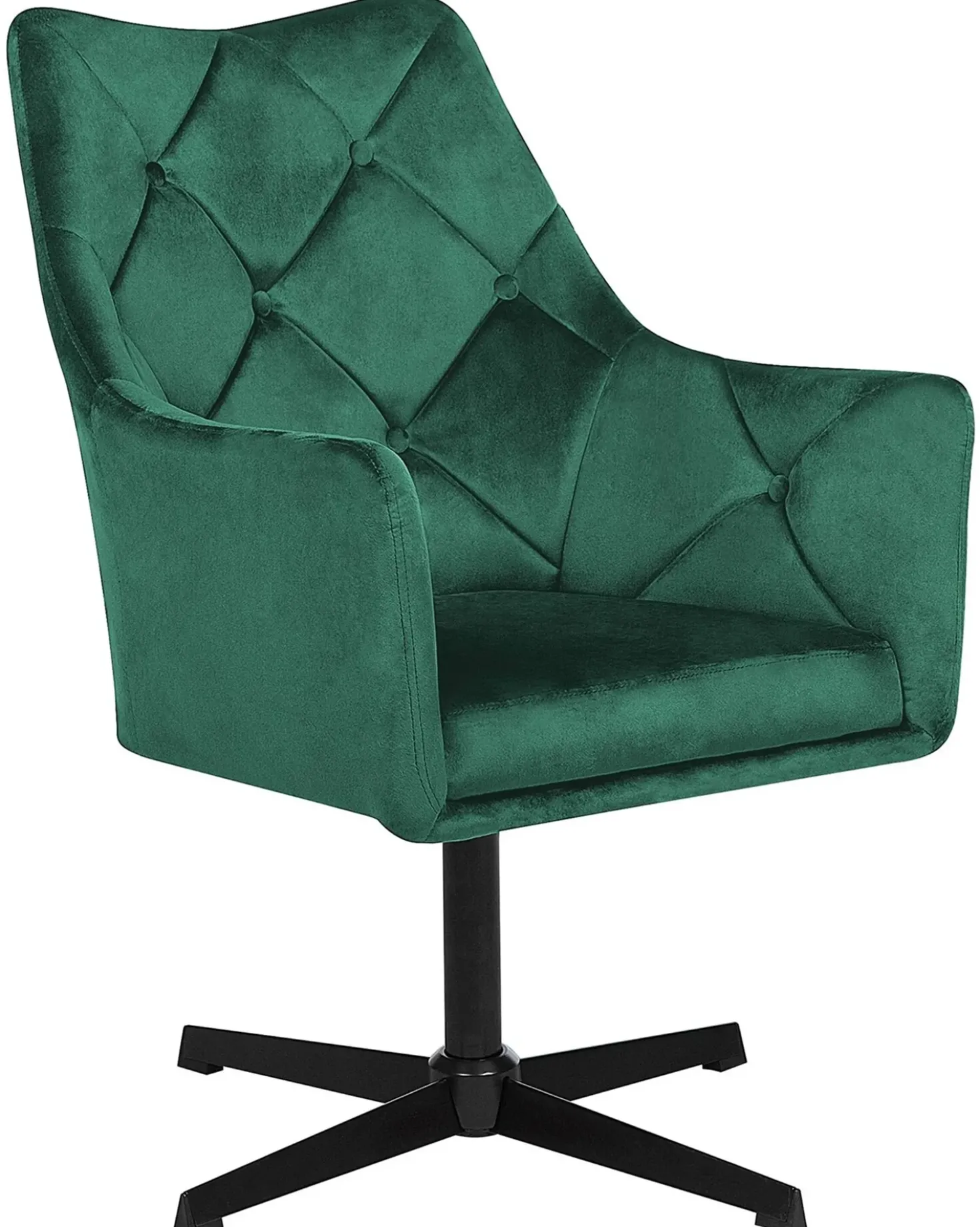 Poltrona girevole VAKSALA Velluto Verde scuro