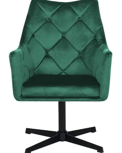 Poltrona girevole VAKSALA Velluto Verde scuro