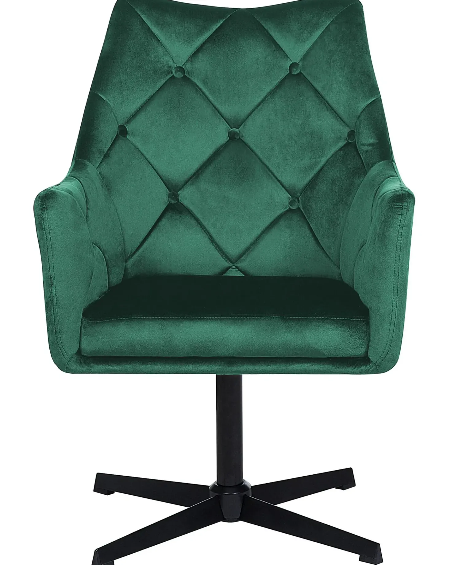 Poltrona girevole VAKSALA Velluto Verde scuro