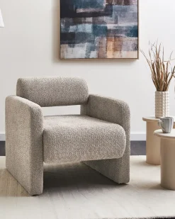 Poltrona HALLSBERG Bouclé Tortora