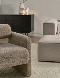 Poltrona HALLSBERG Bouclé Tortora