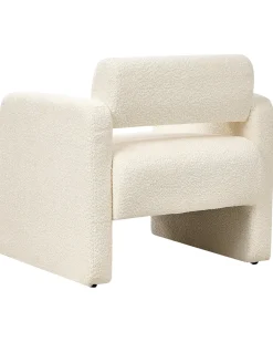 Poltrona HALLSBERG Bouclé Bianco sporco