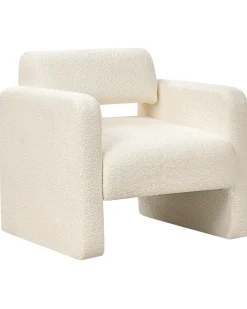 Poltrona HALLSBERG Bouclé Bianco sporco