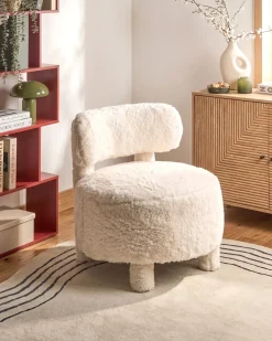 Poltrona HAMINA Finta pelliccia Beige chiaro