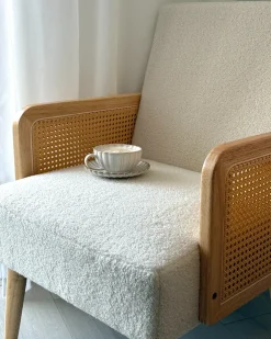 Poltrona HOJBY Bouclé Bianco sporco