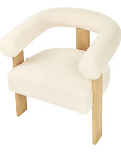 Poltrona ILBRO Bouclé Bianco sporco/Marrone chiaro