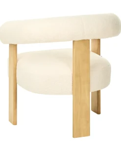 Poltrona ILBRO Bouclé Bianco sporco/Marrone chiaro