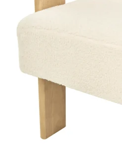 Poltrona ILBRO Bouclé Bianco sporco/Marrone chiaro
