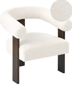 Poltrona ILBRO Bouclé Bianco sporco/Marrone scuro