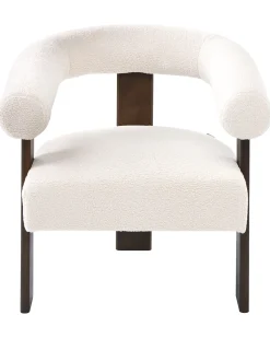 Poltrona ILBRO Bouclé Bianco sporco/Marrone scuro