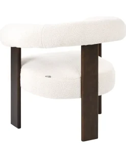 Poltrona ILBRO Bouclé Bianco sporco/Marrone scuro