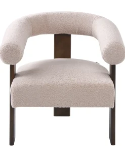 Poltrona ILBRO Bouclé Marrone scuro/Beige
