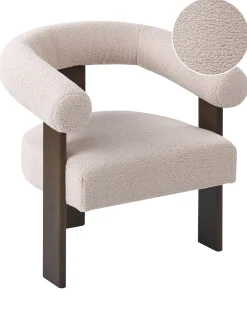 Poltrona ILBRO Bouclé Marrone scuro/Beige