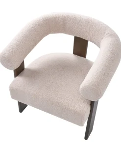 Poltrona ILBRO Bouclé Marrone scuro/Beige