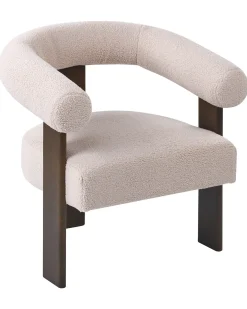 Poltrona ILBRO Bouclé Marrone scuro/Beige