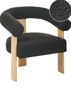 Poltrona ILBRO Bouclé Nero/Marrone chiaro