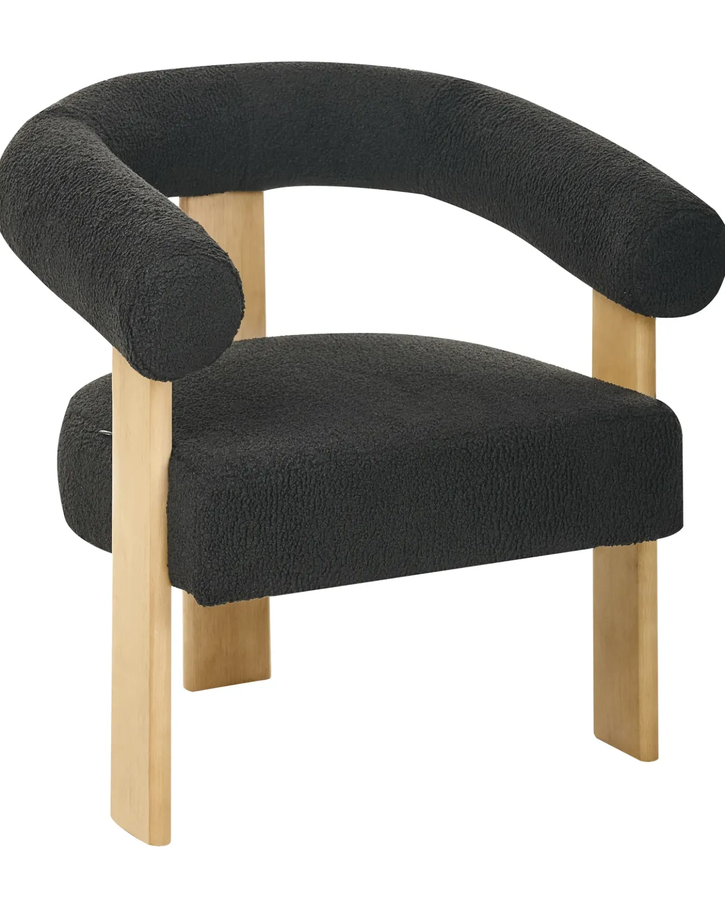 Poltrona ILBRO Bouclé Nero/Marrone chiaro