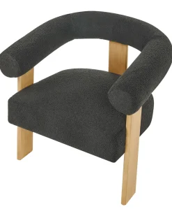 Poltrona ILBRO Bouclé Nero/Marrone chiaro