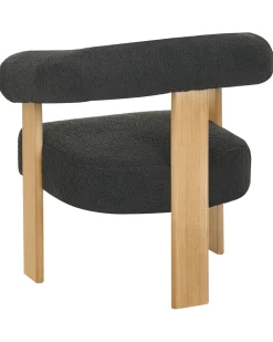 Poltrona ILBRO Bouclé Nero/Marrone chiaro