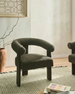 Poltrona ILBRO Bouclé Verde scuro