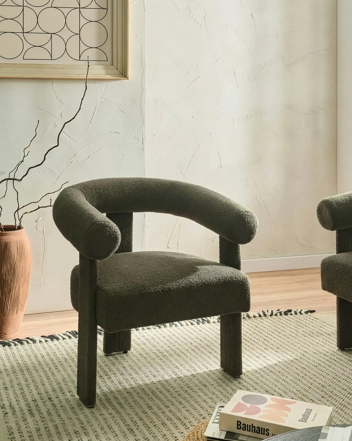 Poltrona ILBRO Bouclé Verde scuro