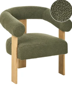 Poltrona ILBRO Bouclé Verde/Marrone chiaro