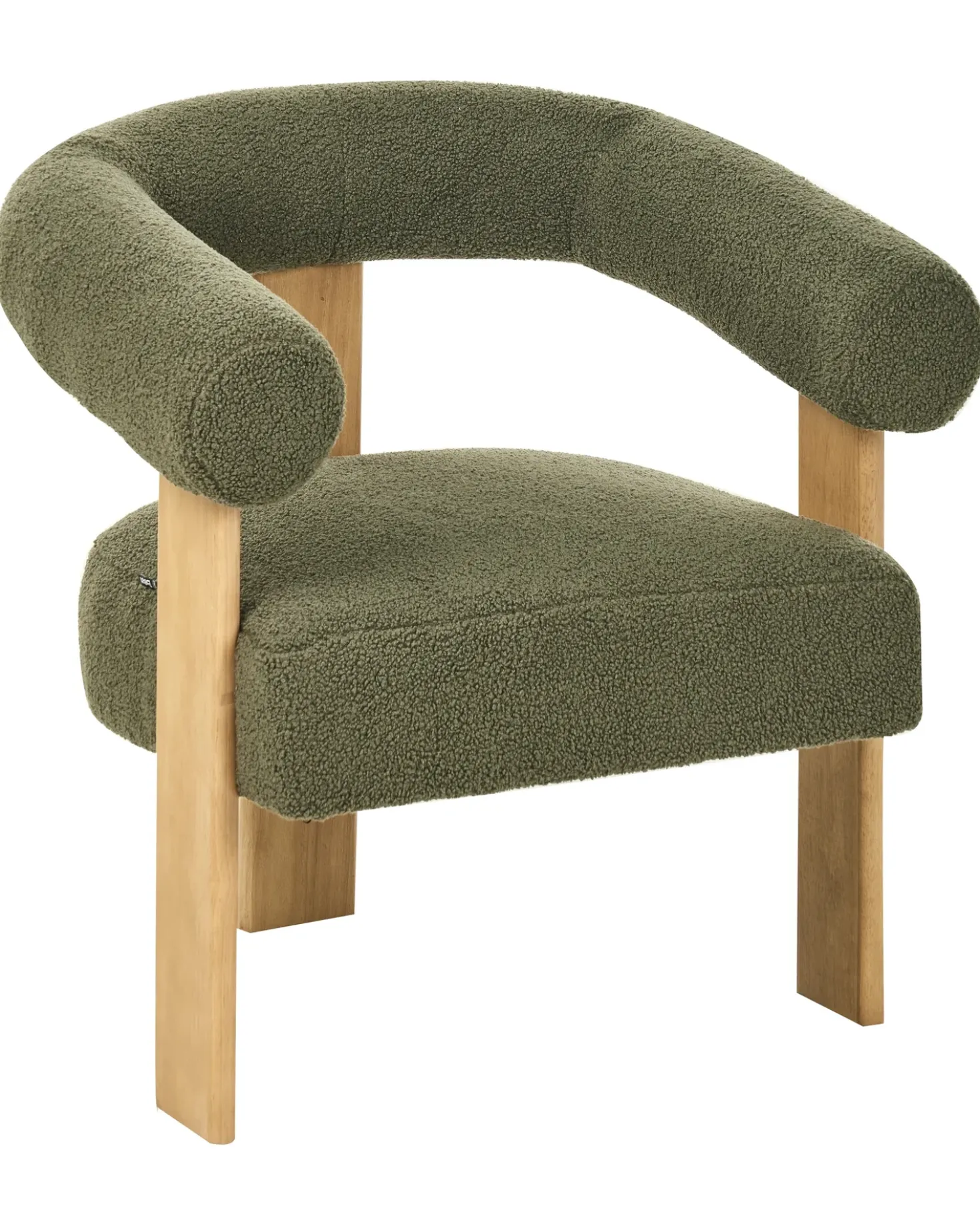Poltrona ILBRO Bouclé Verde/Marrone chiaro
