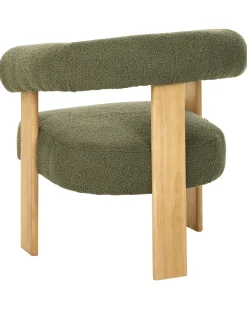 Poltrona ILBRO Bouclé Verde/Marrone chiaro
