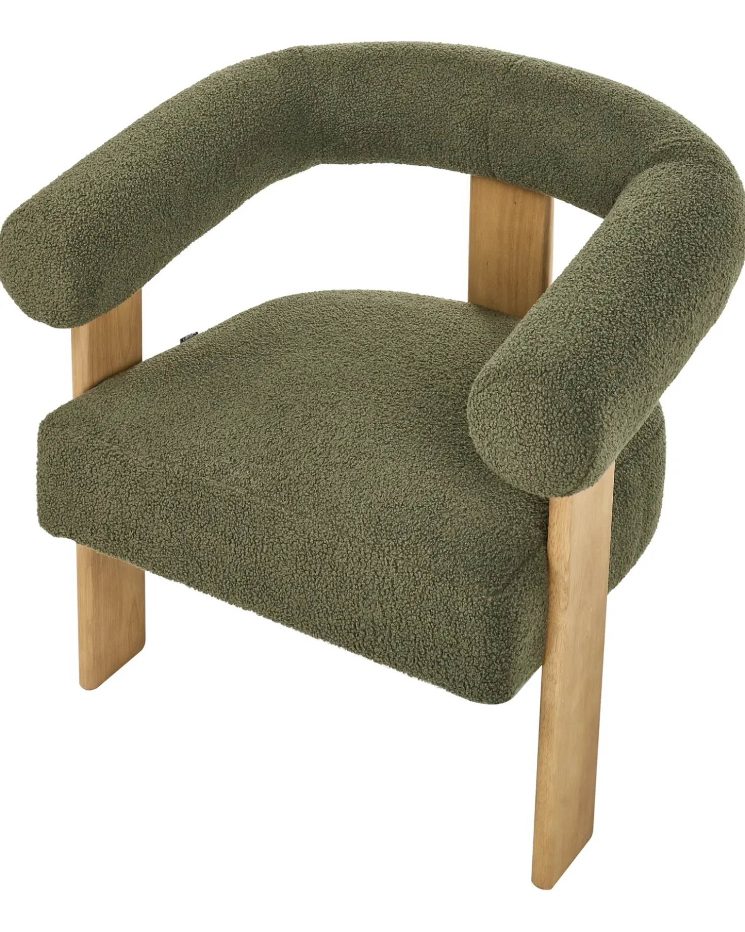 Poltrona ILBRO Bouclé Verde/Marrone chiaro
