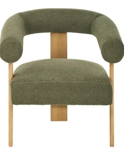 Poltrona ILBRO Bouclé Verde/Marrone chiaro